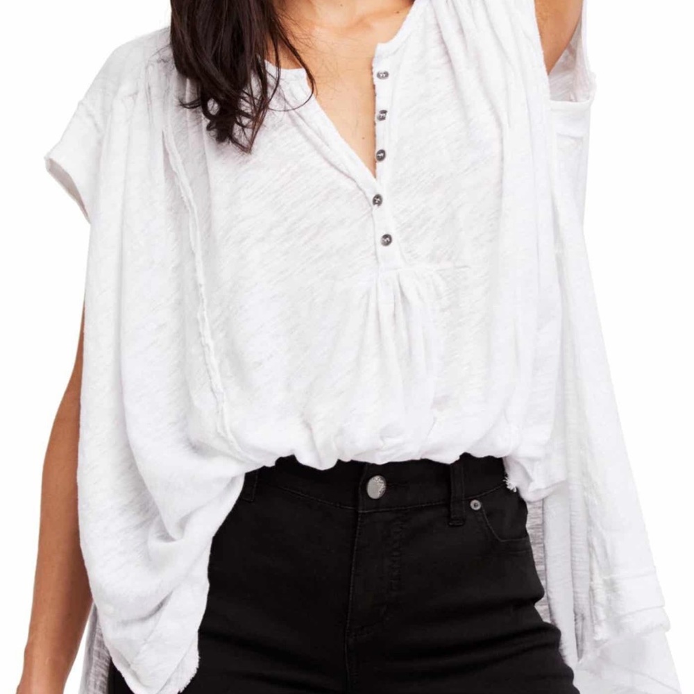 Free People Aster Henley High-Low Top